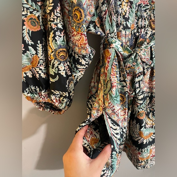 Molly Bracken Black with Colorful Print 3/4 Sleeve Mini Dress - Picture 3 of 5